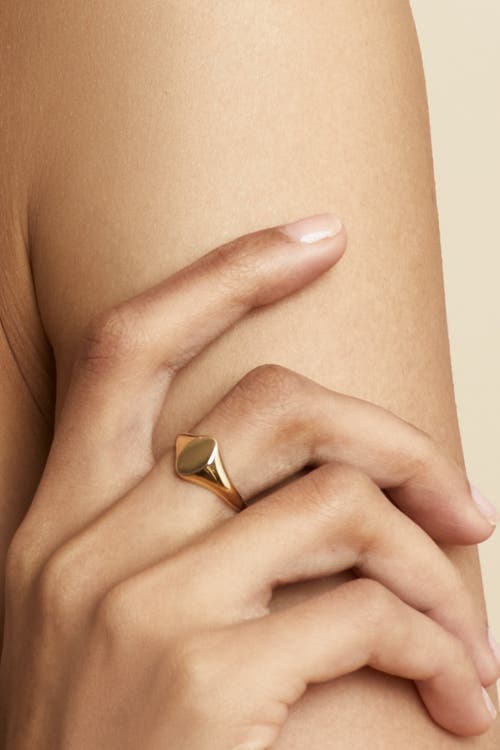 ORADINA ORADINA 14K YELLOW GOLD FLORENCE OVAL SIGNET RING 