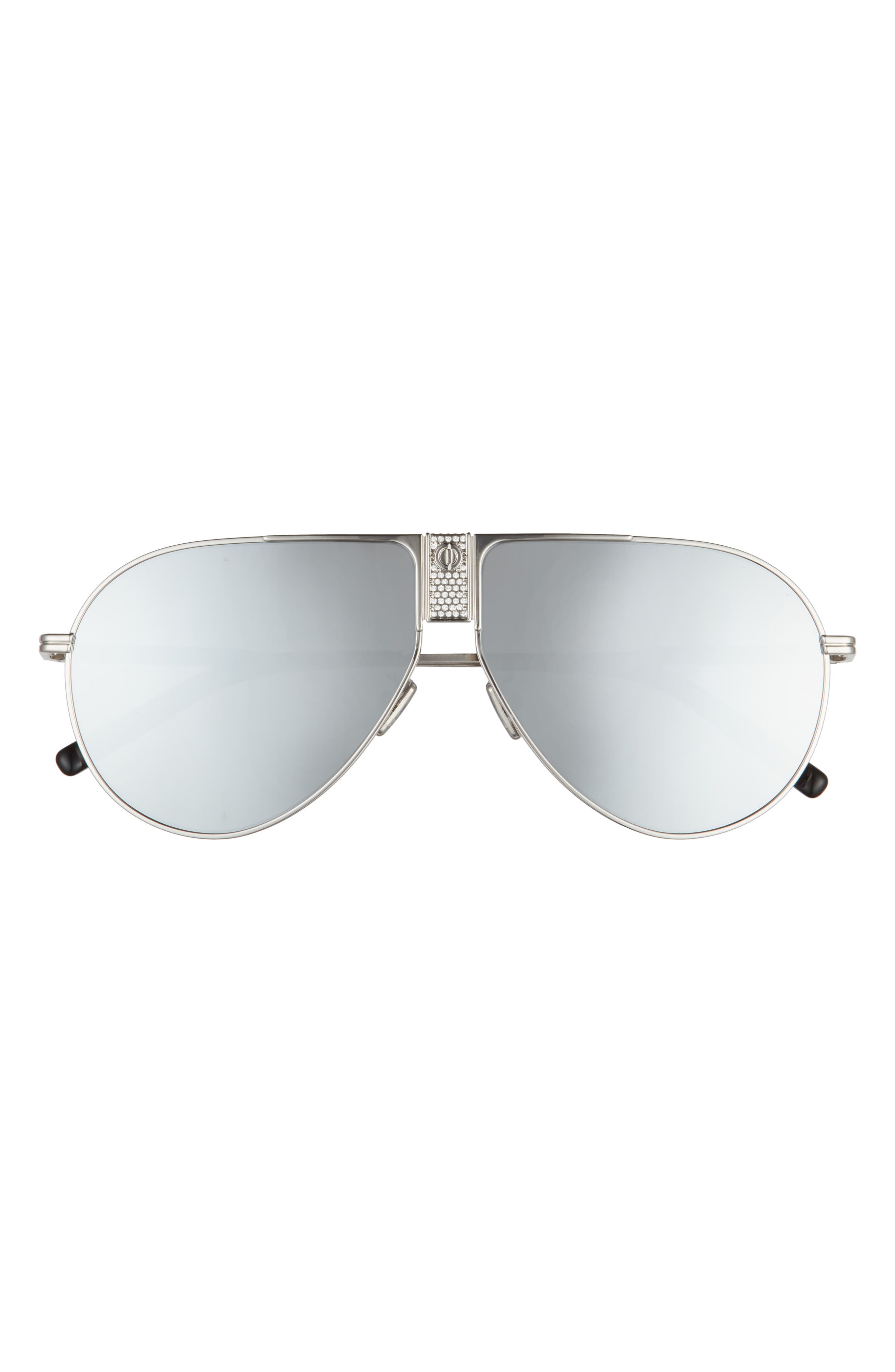 Dior Homme Men's 63mm Aviator Sunglasses in Shiny Palladium/Smoke Mirror