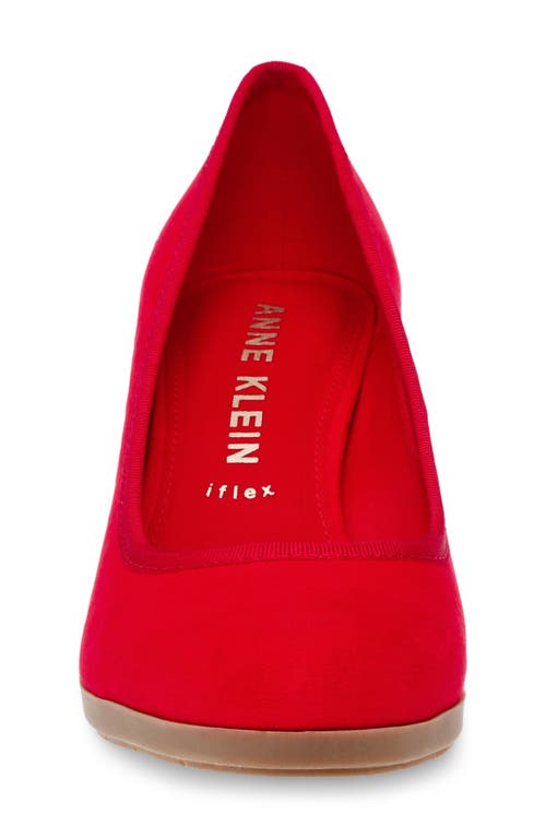 Anne Klein Castana Womens Slip-on Flex Fit Block Heels In Red