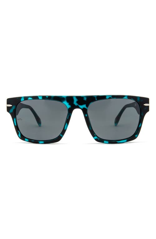 MITA SUSTAINABLE EYEWEAR Nile 56mm Rectangular Sunglasses in Matte Blue Demi/Smoke