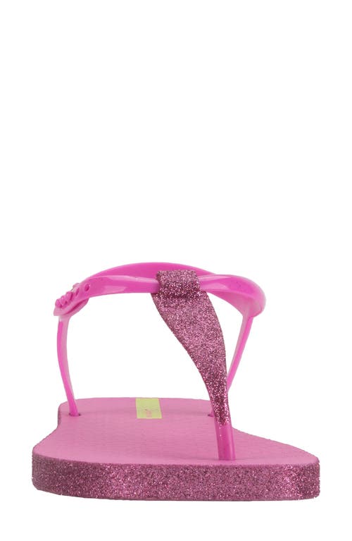 Ipanema X Shakira Class Edge Glow Slip-on Embellished T-strap Thong Sandals In Pink/glitter Pink