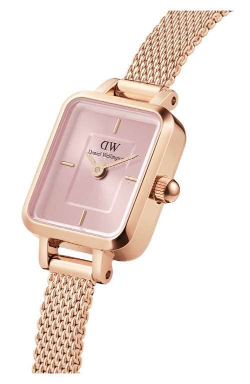 Shop Daniel Wellington Quadro Mini Bracelet Watch, 15mm X 18mm In Rose Gold