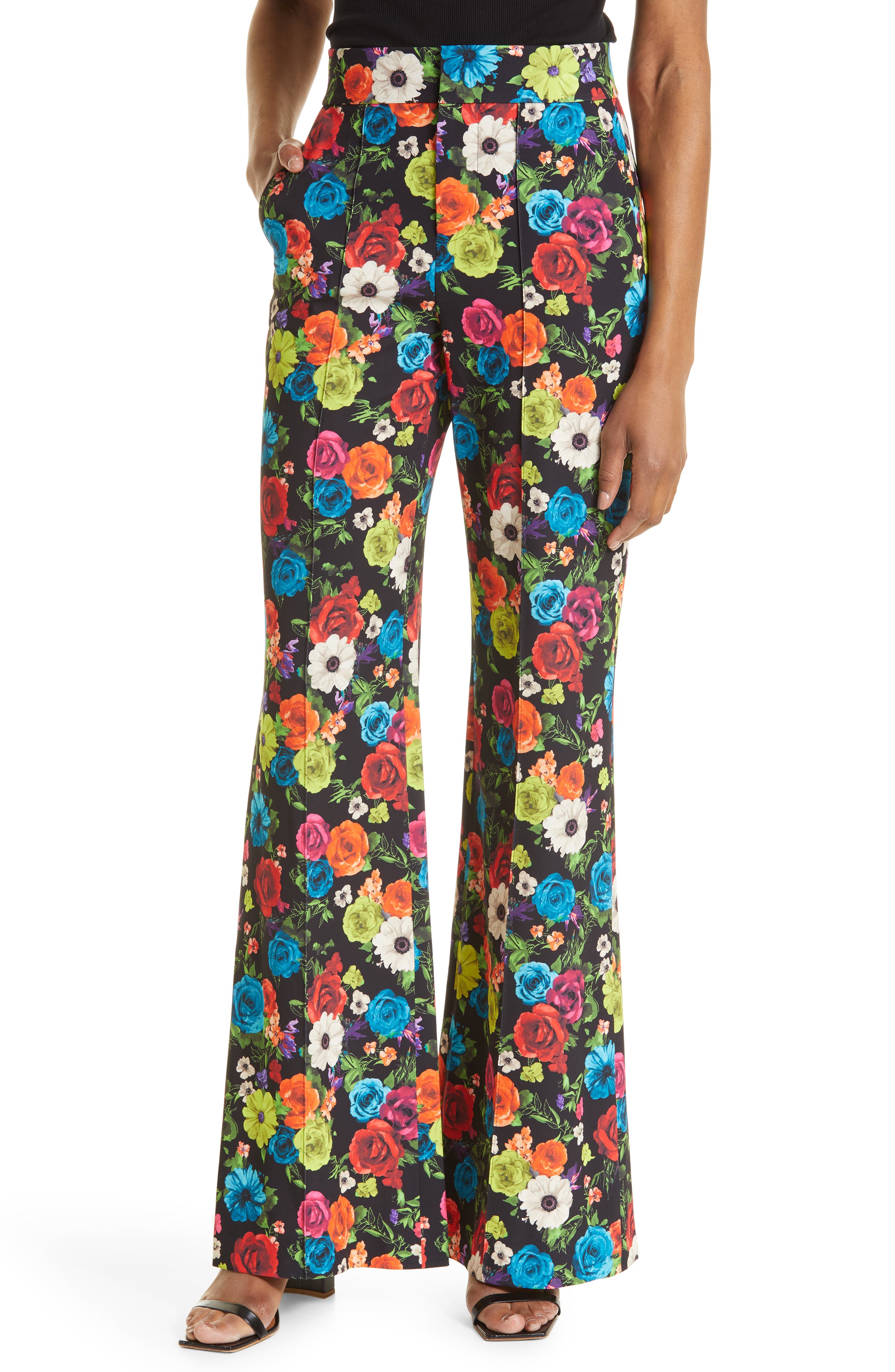 louren flower jacquard pants half