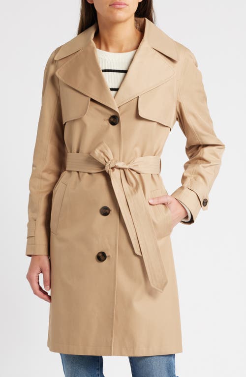 Shop Via Spiga Water Resistant Cotton Blend Trench Coat In Camel