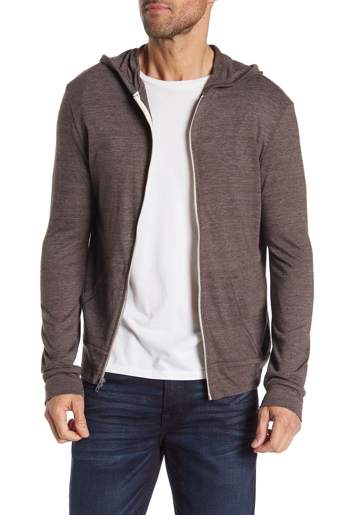 Alternative Lightweight Eco-heather Zip Hoodie In Eco True M