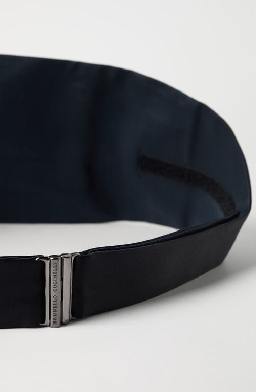 Shop Brunello Cucinelli Silk And Cotton Satin Cummerbund In Black