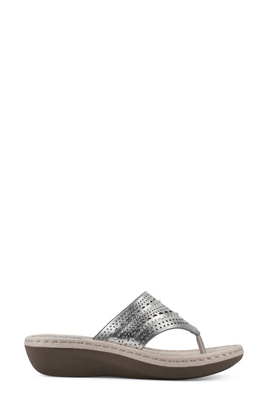 Cliffs By White Mountain Candyce Wedge Sandal In Silver/ Metallic/ Smooth