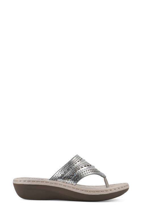 Shop Cliffs By White Mountain Candyce Wedge Sandal In Silver/metallic/smooth