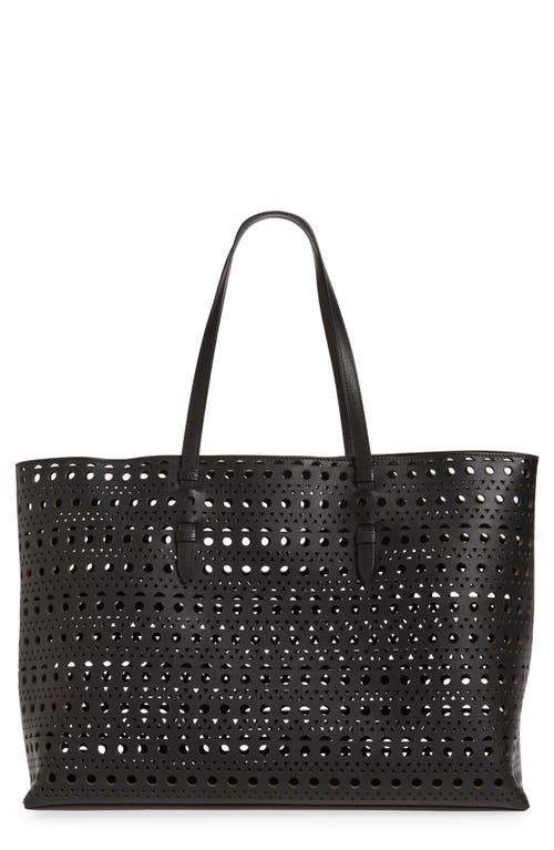 Alaïa Mina 44 Perforated Leather Tote in 999 - Noir at Nordstrom