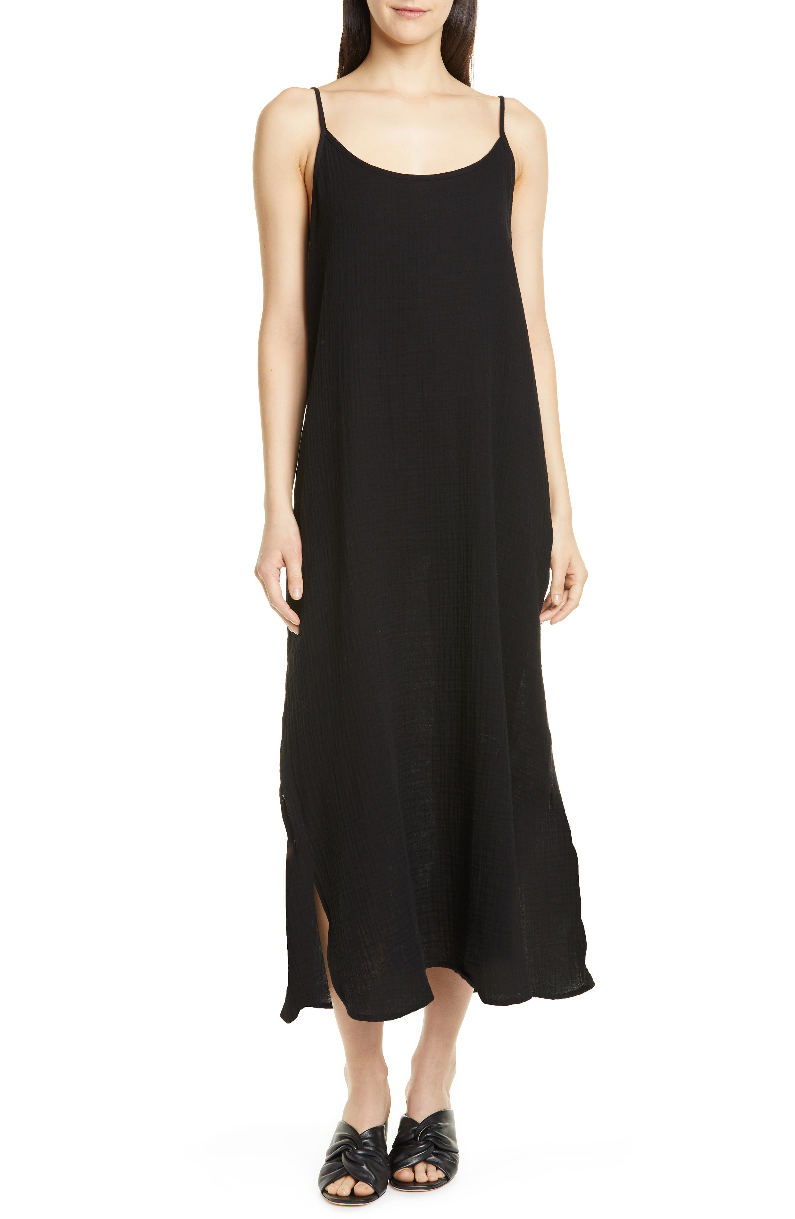 Eileen Fisher Sleeveless Organic Cotton Maxi Dress