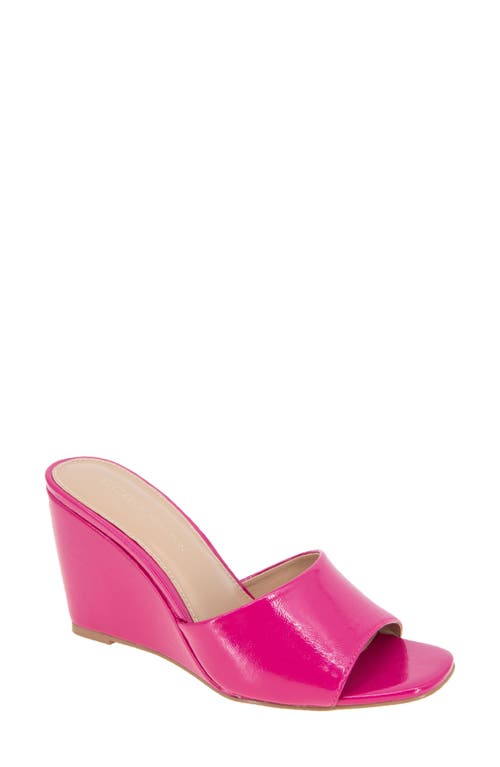 Giani Wedge Slide Sandal in Viva Pink Patent