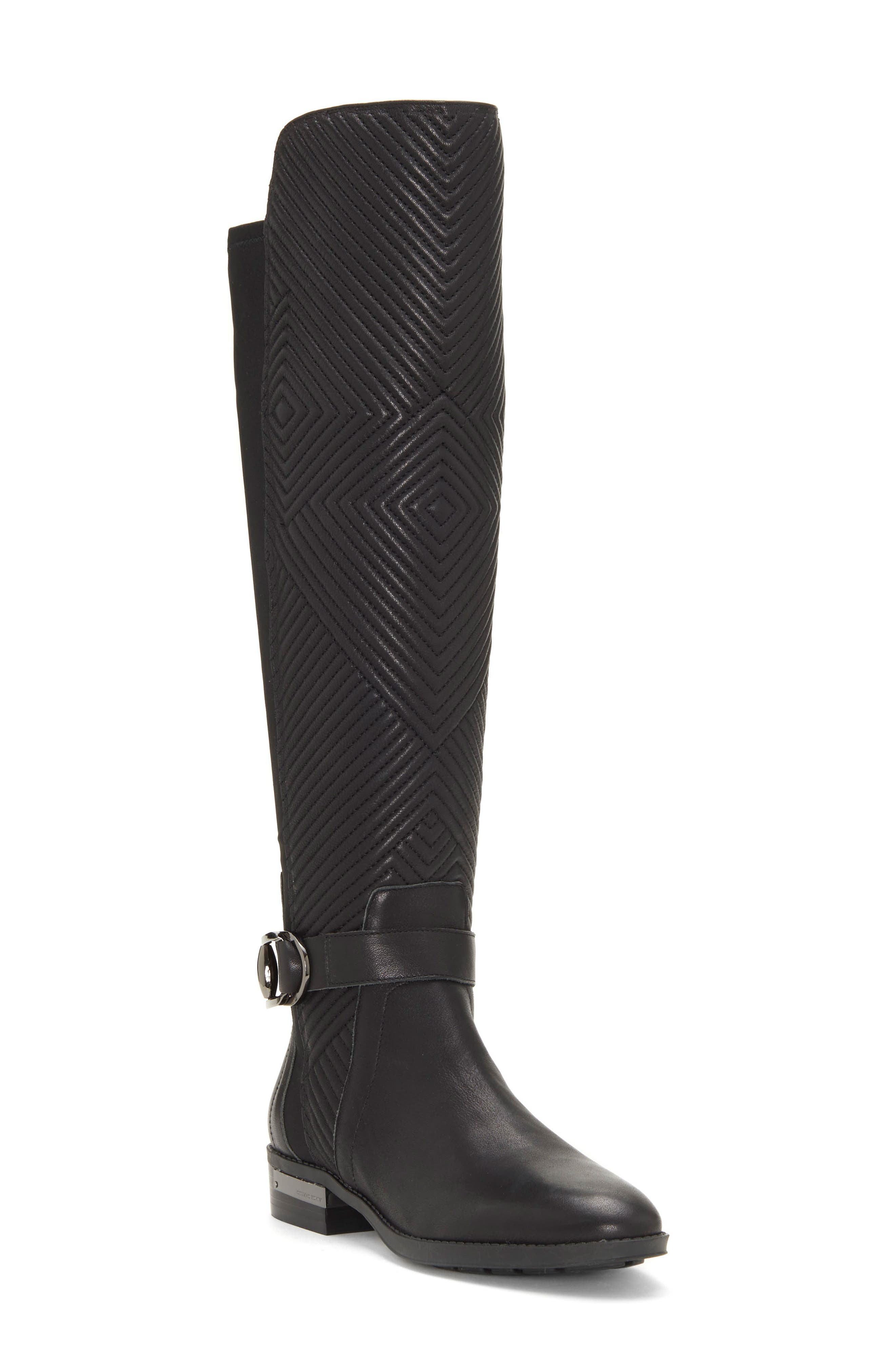 vince camuto black and gold boots