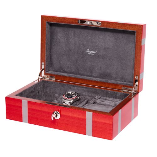 Rapport London Carnaby Watch And Accessory Box In Red