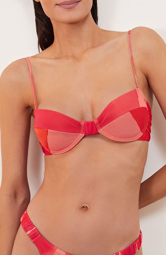 Shop Vix Swimwear Rambla Jennie Underwire Bikini Top In Coral Multi