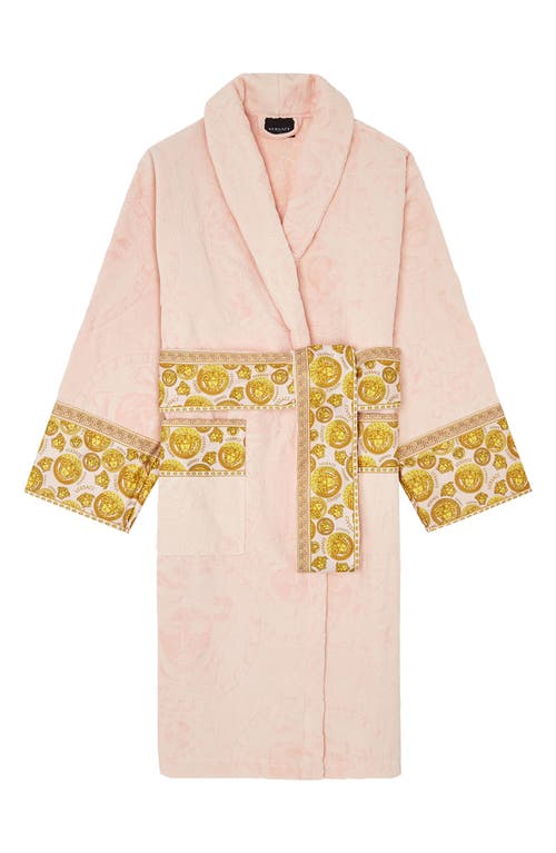 Medusa Amplified Cotton Bath Robe in Pink-Gold
