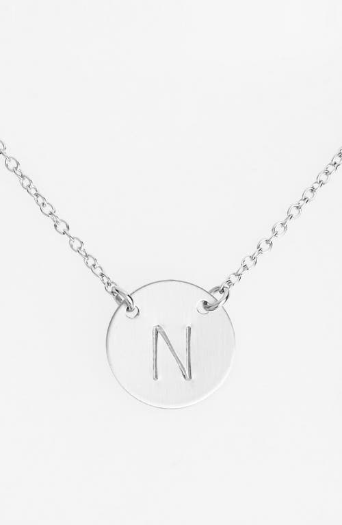 Sterling Silver Initial Disc Necklace in Sterling Silver N
