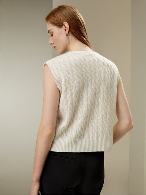 Lilysilk Sleeveless Cashmere Vest In White