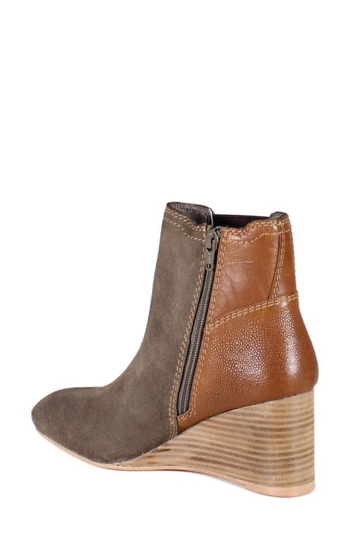 Shop Diba True Drum Roll Wedge Chelsea Boot In Taupe/cognac