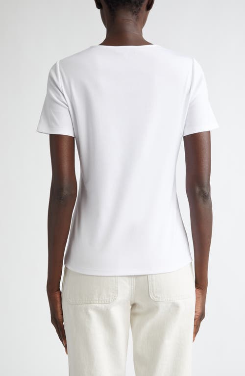 Lafayette 148 Cotton Rib Crewneck T-shirt In White