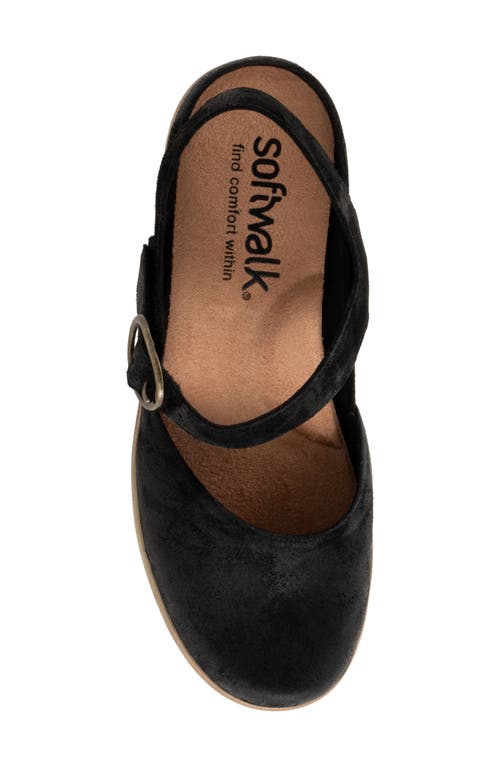 Softwalk ® Mabelle Ankle Strap Platform Clog In Black Suede