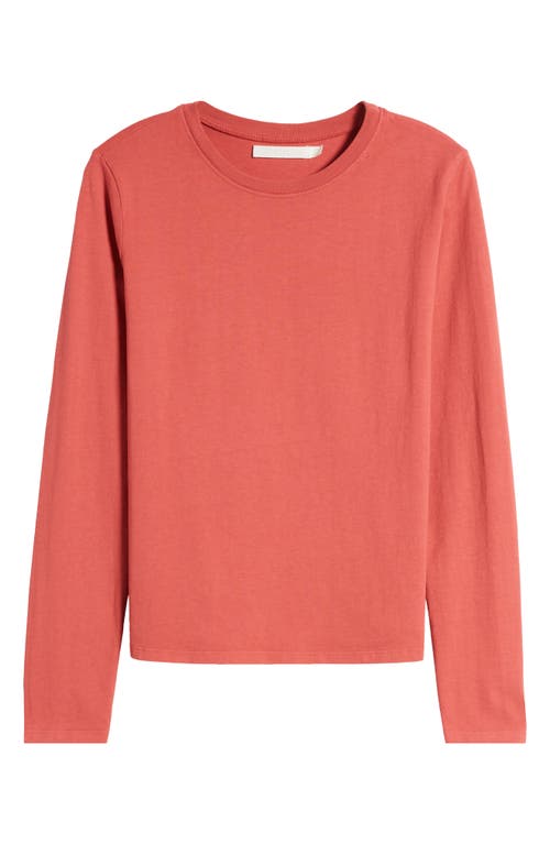 Shop Wyeth Sage Long Sleeve Cotton T-shirt In Cayenne