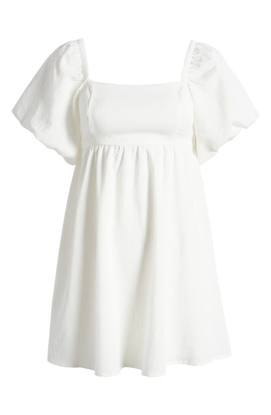 Bp. Puff Sleeve Minidress In White Blanc