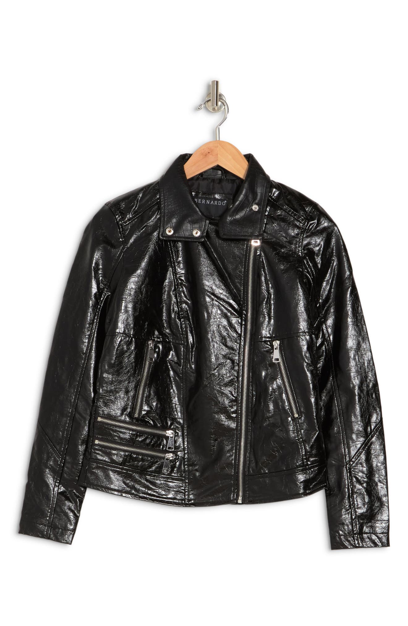 shiny faux leather jacket