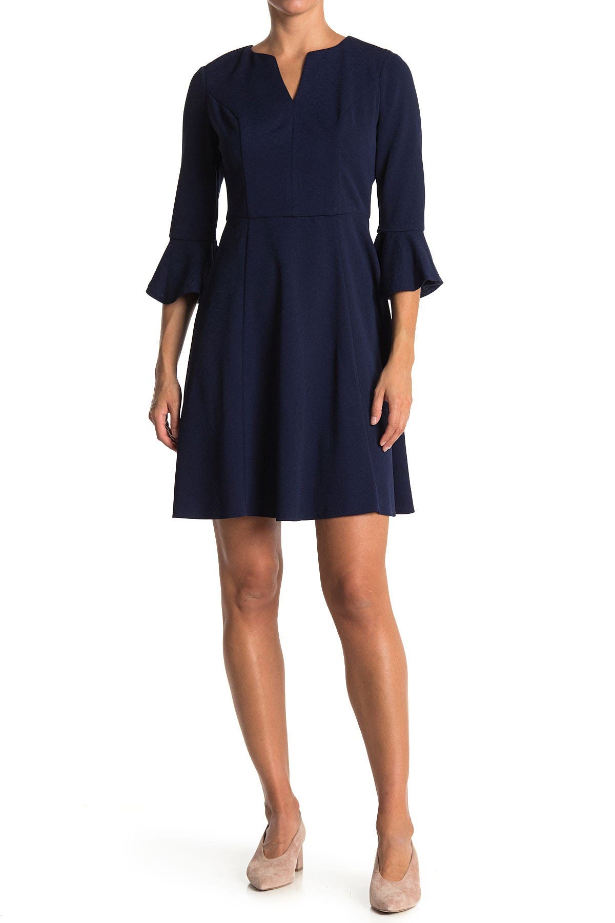 london times fit and flare dress