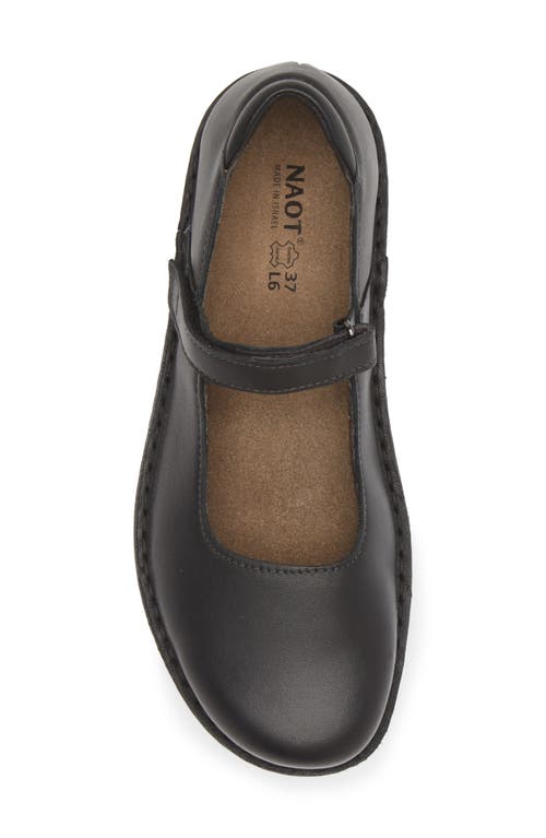 Naot Martinos Mary Jane Flat In Jet Black Leather