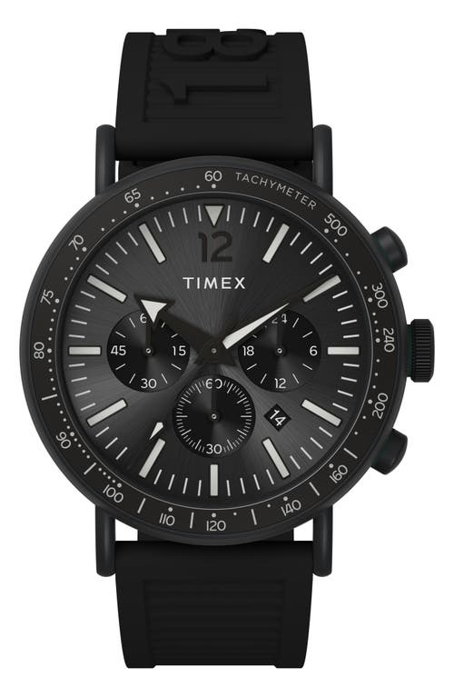 Timex Standard Chronograph Resin Strap Watch, 43mm in Black at Nordstrom