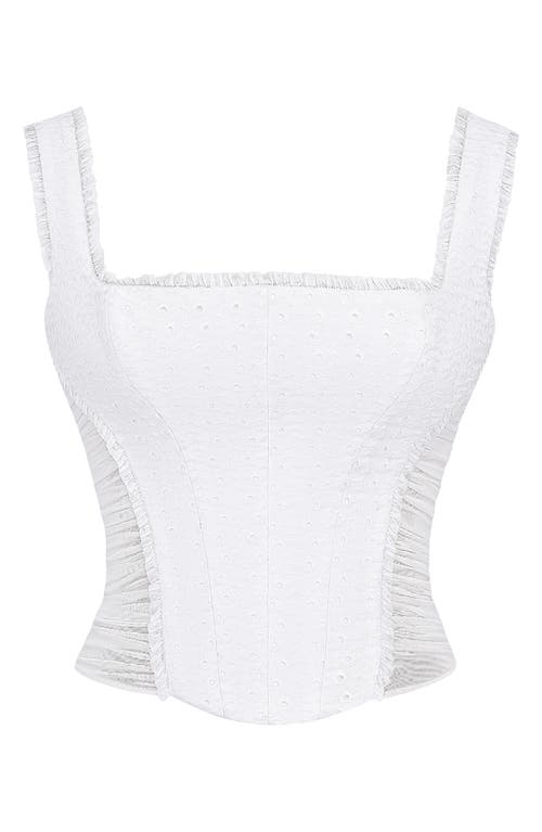 House Of Cb Catalina Eyelet Corset Top In White