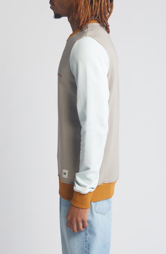 Shop Cat Wwr Colorblock French Terry Sweatshirt In Grey Multi