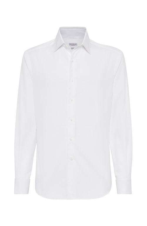 Shop Brunello Cucinelli Tuxedo Shirt In White