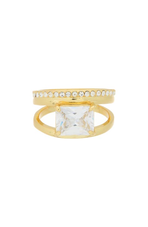Crystal Double Band Ring