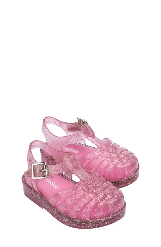 Melissa Kids Mini Posses Sandal In Pink Glitter/ Pink
