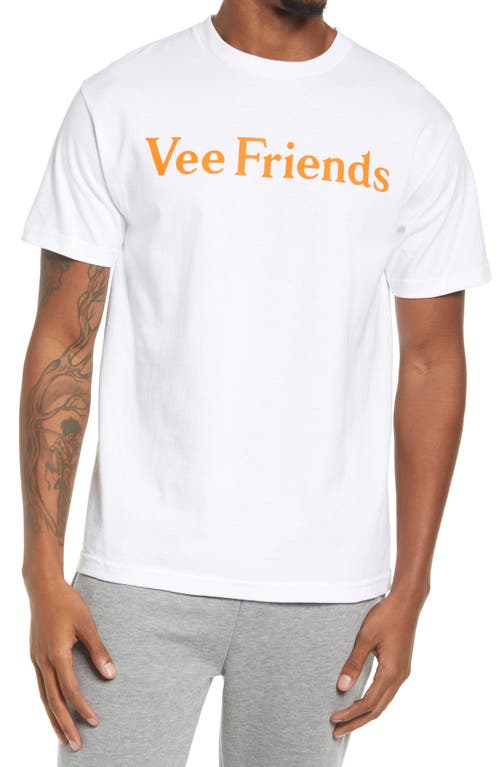 Vee Friends Cotton Graphic Tee in White
