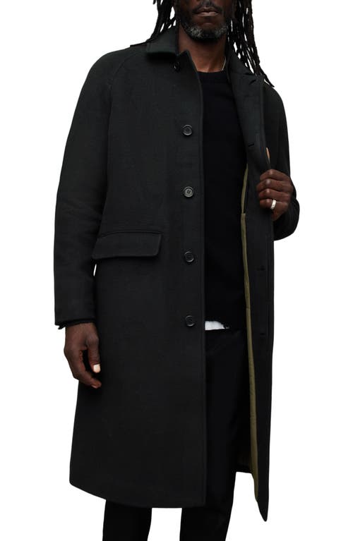 AllSaints Somnus Longline Coat Black at Nordstrom,
