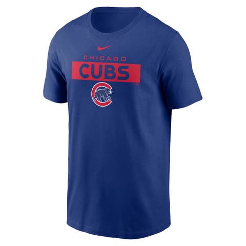 Men's Stitches Blue/Royal Chicago Cubs Cooperstown Collection V-Neck Team  Color Jersey