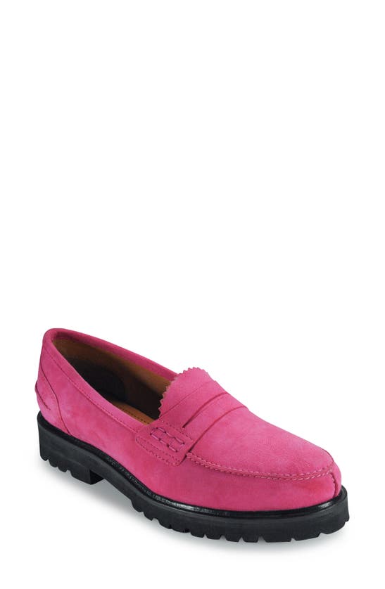 Band Of The Free Alder Lug Penny Loafer In Fuchsia