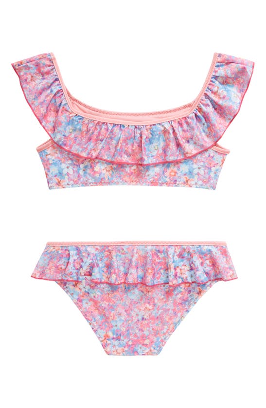 Shop Boardies Kids' Ditzy Ruffle Two-piece Swimsuit In Pink Multi