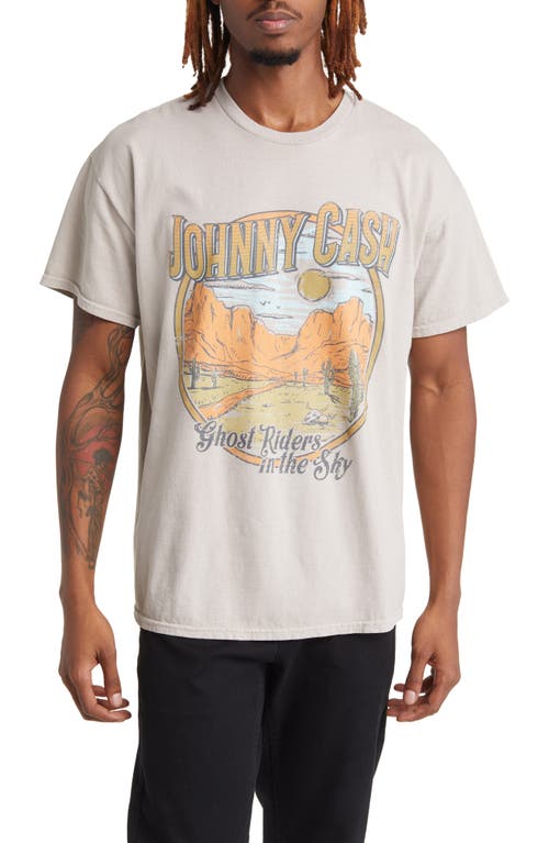 Johnny Cash Desert Graphic T-Shirt in Tan Pigment Dye