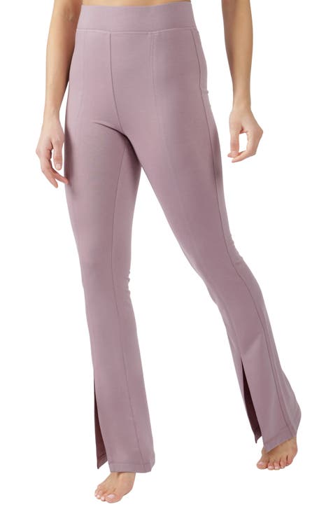 Big Time Luxe Slim Flare Velvet Slit Trouser - Hot Pink