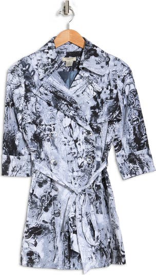 Vertigo Paris Belted Double Ted Trench Coat Nordstromrack Vertigo Paris Belted Double, Vertigo Paris Belted Trench Coat In Animal Print Dress Shirt