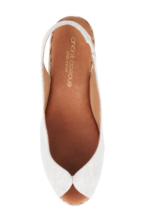 Shop Andre Assous André Assous Audrey Slingback Peep Toe Espadrille Wedge Sandal In White/silver