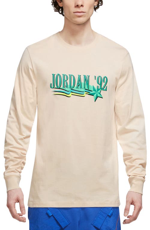 Jordan MJ '92 Long Sleeve Graphic Tee in Pearl White /Neptune Green