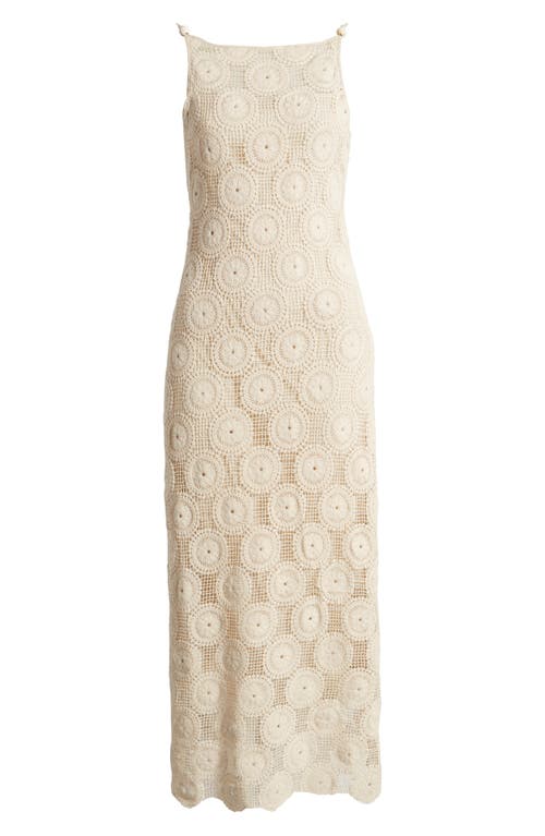 Shop Parker The Hania Open Stitch Cotton Dress In Sandy Beach White