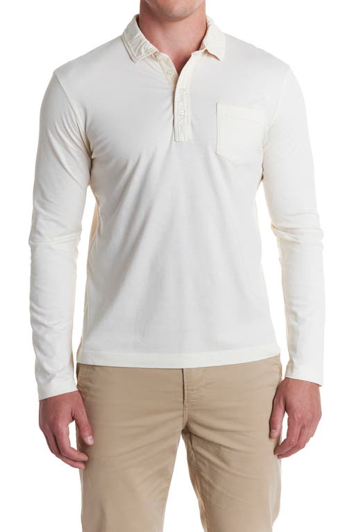 Pensacola Long Sleeve Organic Cotton Pocket Polo in Tinted White