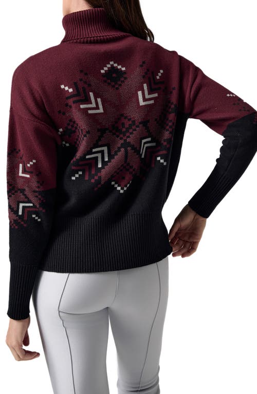 Shop Alp N Rock Snowflake Ellis Organic Cotton Blend Turtleneck Sweater In Burgundy