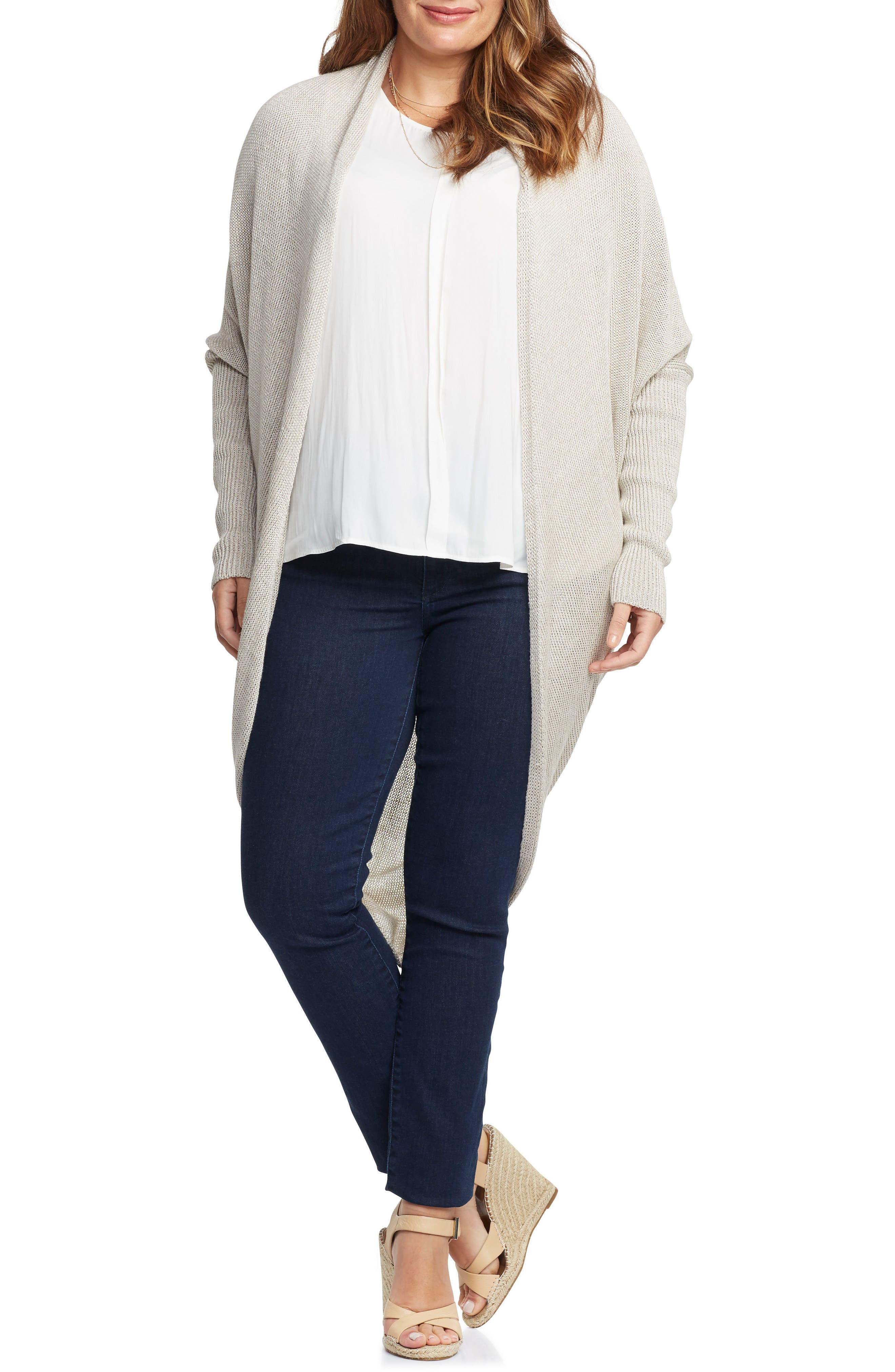 Tart Darla Linen Blend Open Cardigan In Light Tan