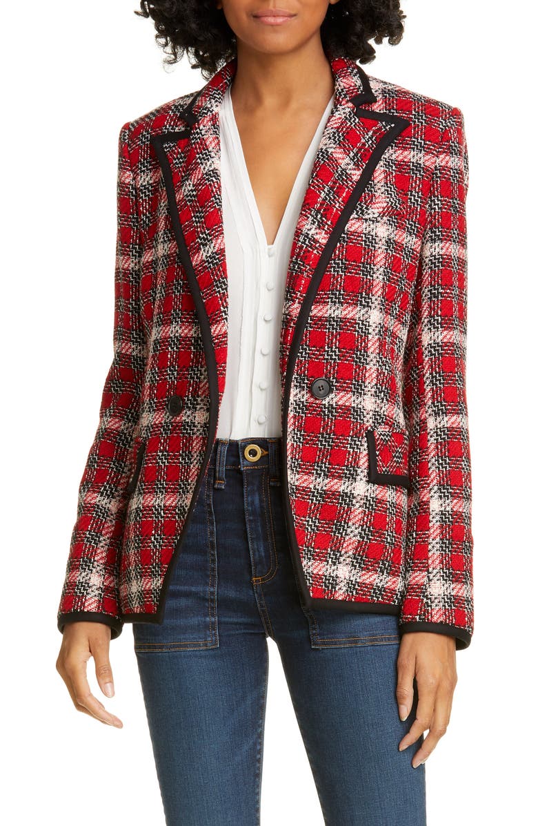 VERONICA BEARD Harriet Cutaway Blazer, Main, color, RED